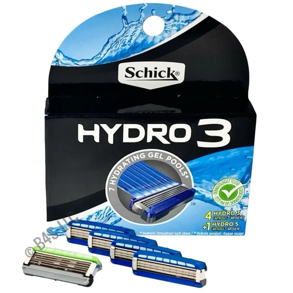 Schick Hydro 3 Refill Cartridges 5Ct (4+1 Hydro5) Pack of 2